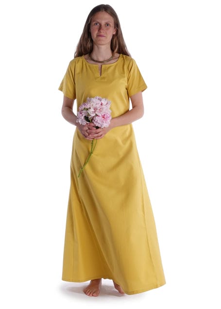Mittelalter Kleid Hrist in Gelb Frontansicht 3