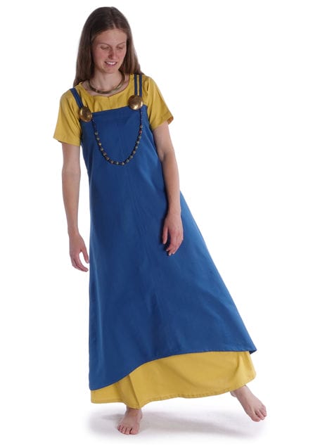 Mittelalter Kleid Hrist in Gelb Frontansicht 4