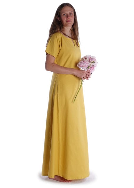 Mittelalter Kleid Hrist in Gelb Seitenansicht