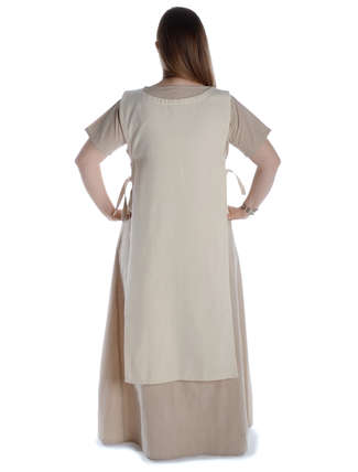 Mittelalter Skapulier Hrotsvit in Beige Rückansicht