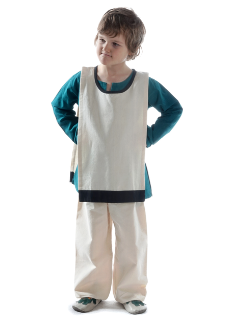 Mittelalter Kinderwaffenrock Liddamus in Beige-Schwarz Frontansicht
