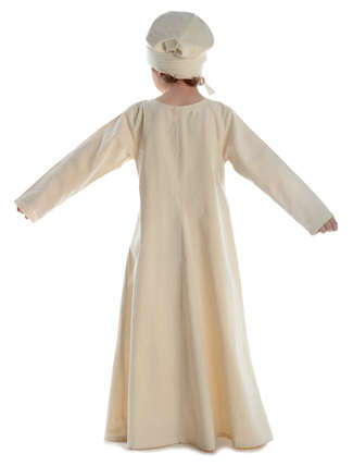 Mittelalter Kinderkleid Geirdriful in Beige Rückansicht