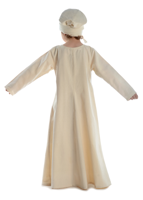 Mittelalter Kinderkleid Geirdriful in Beige Rückansicht
