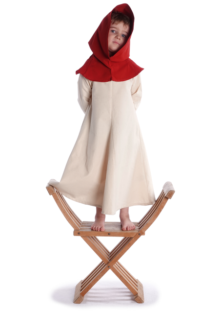 Mittelalter Kinderkleid Geirdriful in Beige Seitenansicht