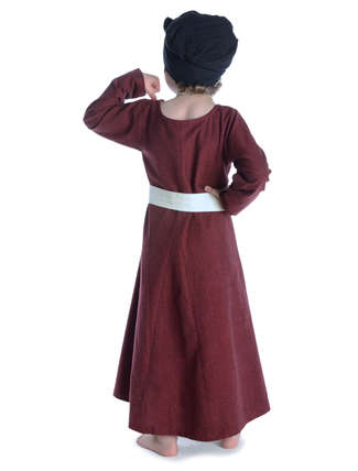 Mittelalter Kinderkleid Geirdriful in Rot Rückansicht 2