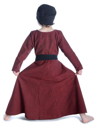 Mittelalter Kinderkleid Geirdriful in Rot Rückansicht 3