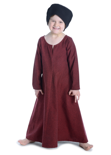 Mittelalter Kinderkleid Geirdriful in Rot Frontansicht 7