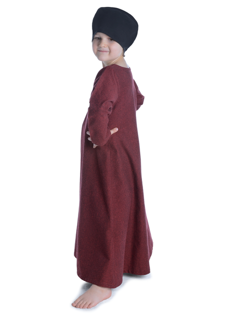 Mittelalter Kinderkleid Geirdriful in Rot Seitenansicht