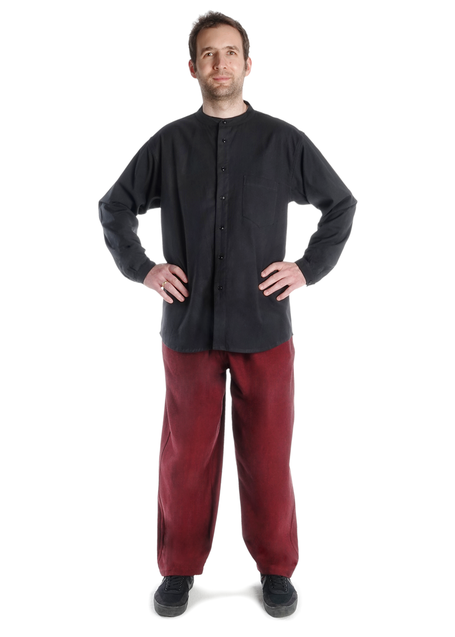 Freizeit Hemd Bran in Schwarz Frontansicht 2