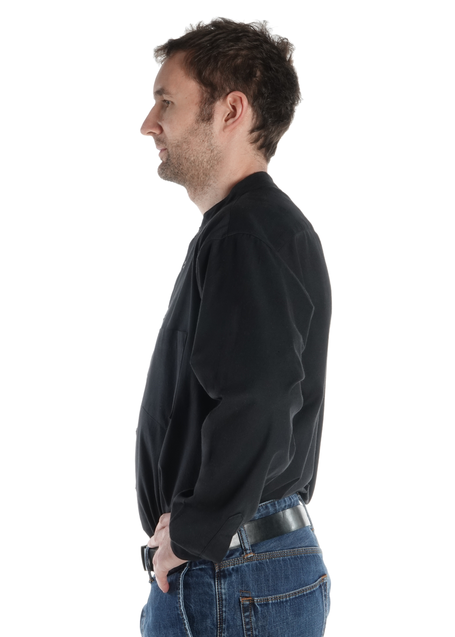 Freizeit Hemd Bran in Schwarz Seitenansicht 3