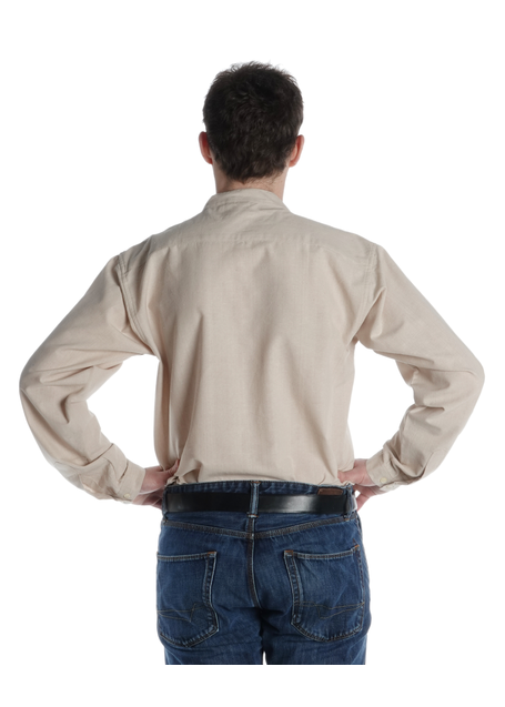 Freizeit Hemd Bran in Hanffarben Rückansicht 2