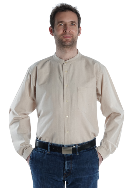 Freizeit Hemd Bran in Hanffarben Frontansicht 2