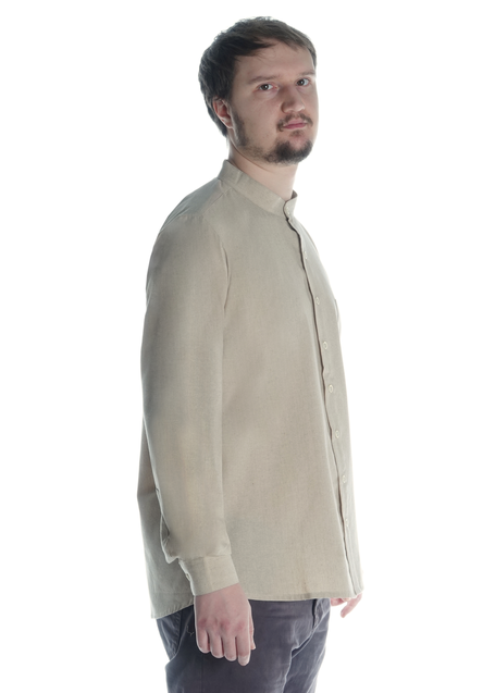 Freizeit Hemd Bran in Hanffarben Seitenansicht