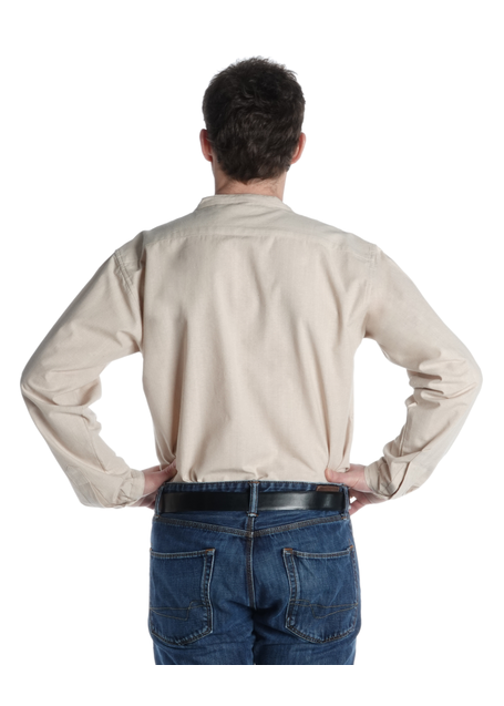 Freizeit Hemd Gwern in Hanffarben Rückansicht 3