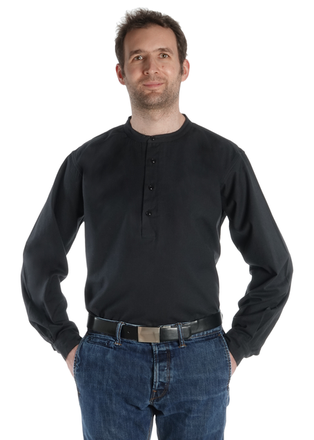 Freizeit Hemd Nissyen in Schwarz Frontansicht