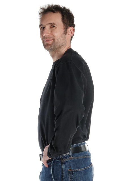 Freizeit Hemd Nissyen in Schwarz Seitenansicht