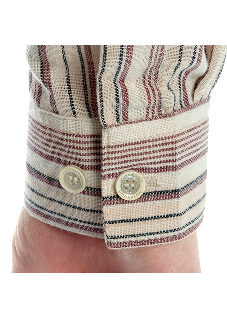 Freizeit Hemd Efnisien in Beige gestreift Detailansicht