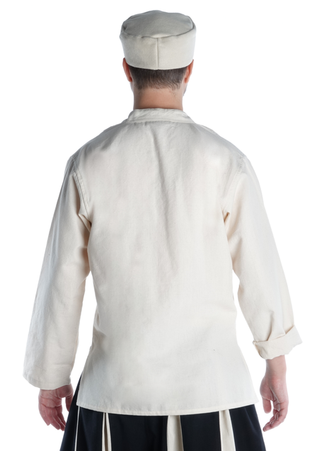 Mittelalter Schnühemd Edward in Beige Rückansicht