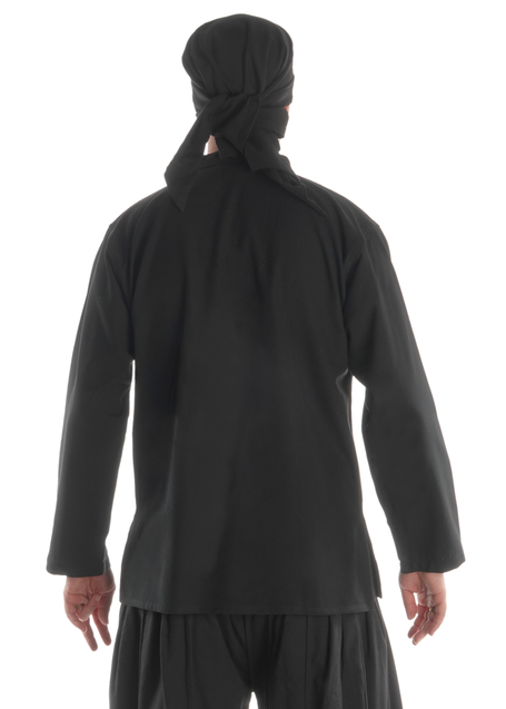 Mittelalter Schnühemd Edward in Schwarz Rückansicht