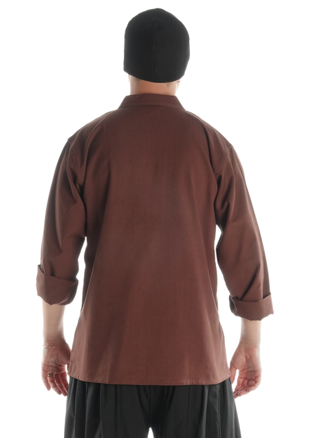 Mittelalter Schnühemd Edward in Braun Rückansicht