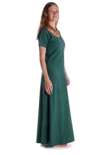 Mittelalter Kleid Nereja in Grün Seitenansicht