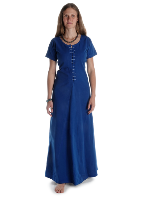 Mittelalter Kleid Nereja in Königsblau Frontansicht