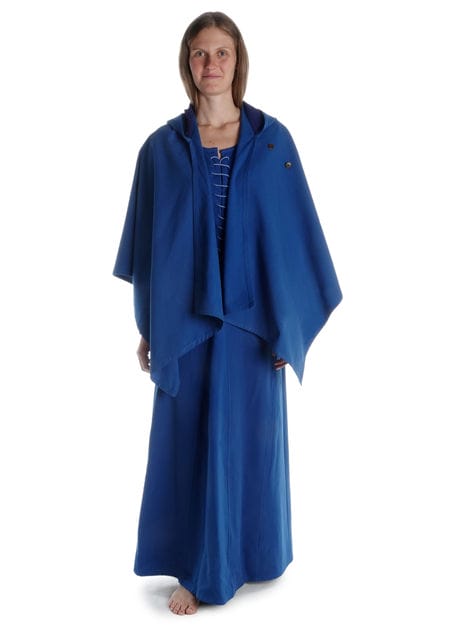 Mittelalter Kleid Nereja in Königsblau Frontansicht 5