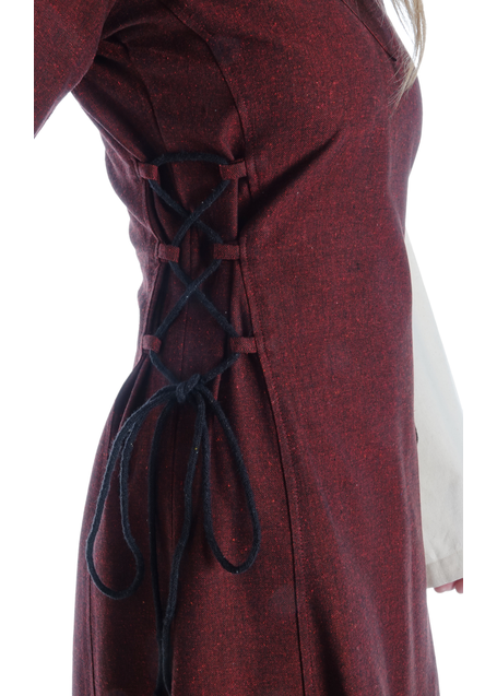 Mittelalter Kleid Saelde in Rot Detailansicht