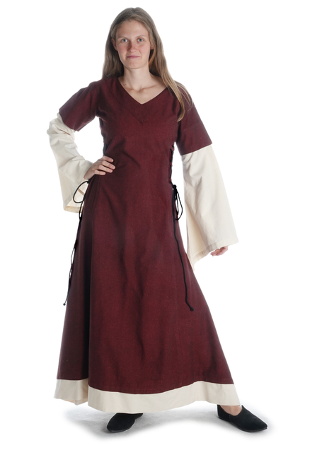 Mittelalter Kleid Saelde in Rot Frontansicht