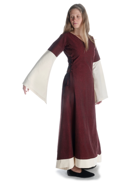 Mittelalter Kleid Saelde in Rot Seitenansicht