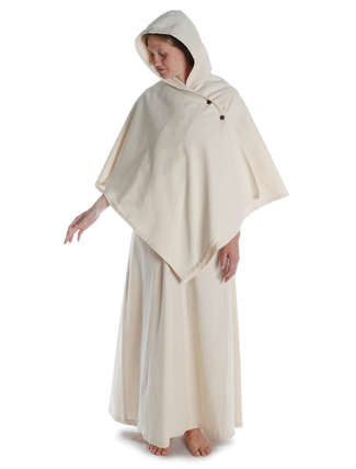 Mittelalter Cape Herat in Beige Frontansicht