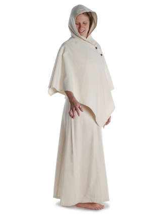 Mittelalter Cape Herat in Beige Seitenansicht