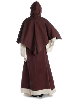 Mittelalter Cape Herat in Braun Rückansicht
