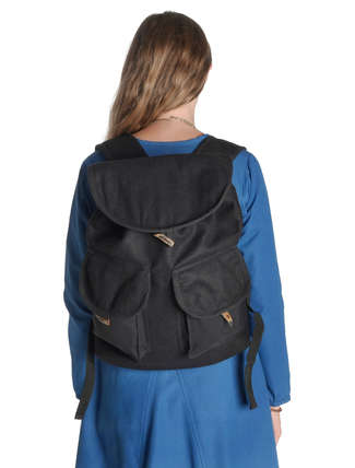 Mittelalter Rucksack Wate in Schwarz Frontansicht