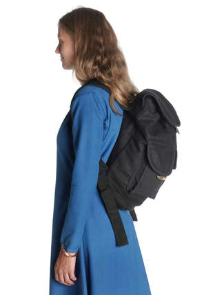 Mittelalter Rucksack Wate in Schwarz Seitenansicht