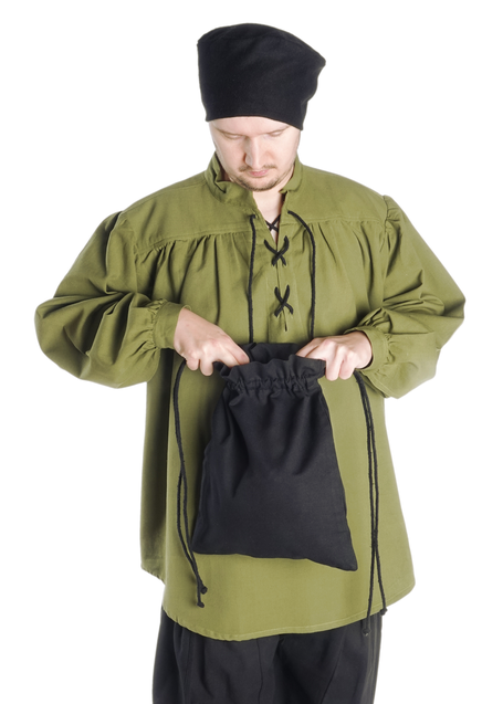 Mittelalter Beutel Wittich in Schwarz Frontansicht