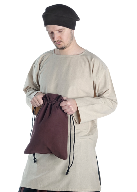 Mittelalter Beutel Wittich in Braun Frontansicht