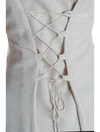 Mittelalter Kleid Peronella in Beige Detailansicht 2