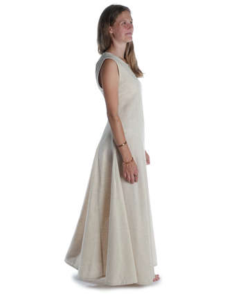 Mittelalter Kleid Peronella in Beige Seitenansicht