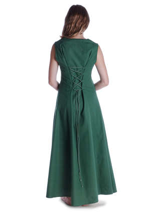 Mittelalter Kleid Peronella in MISSING: green-lightgreen Rückansicht