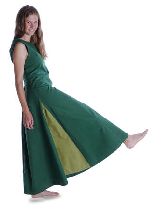 Mittelalter Kleid Peronella in MISSING: green-lightgreen Seitenansicht