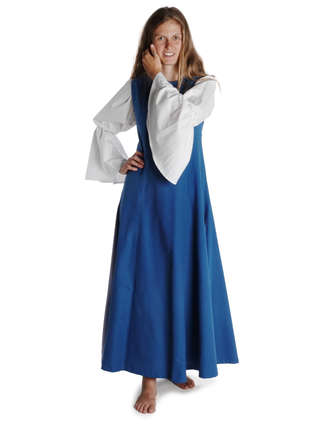 Mittelalter Kleid Peronella in MISSING: royalblue-lightblue Frontansicht 3