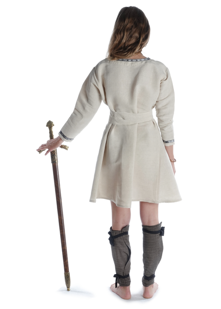 Wikinger Wadenwickel Søgård Mose in Fischgrät Brown-Weiß Rückansicht 2