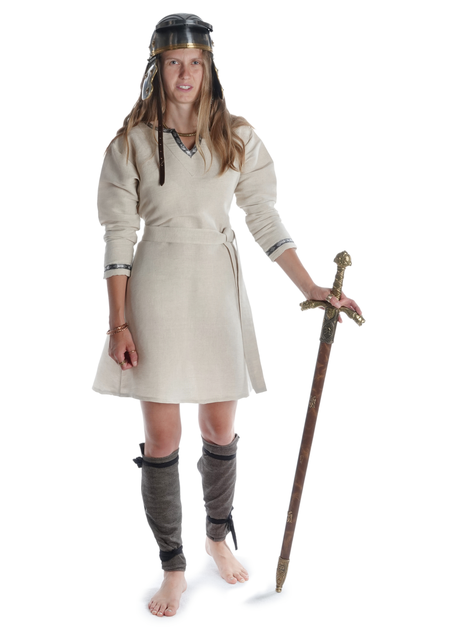 Wikinger Wadenwickel Søgård Mose in Fischgrät Brown-Weiß Frontansicht 2