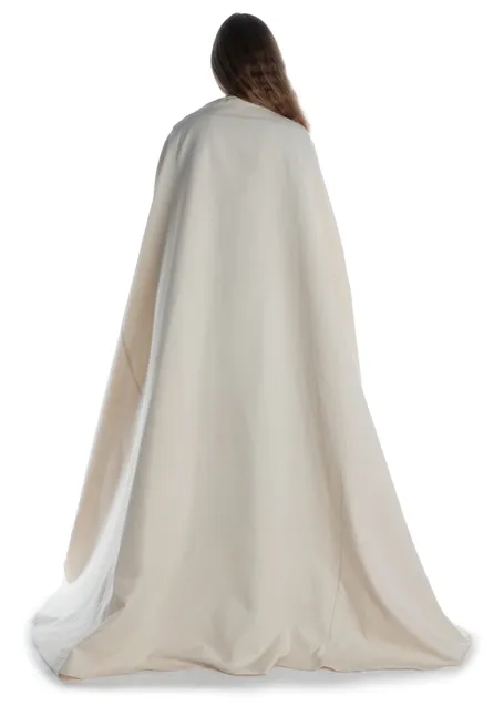 Mittelalter Umhang Lorenza in Beige Rückansicht