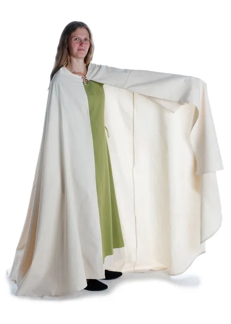 Mittelalter Umhang Lorenza in Beige Frontansicht