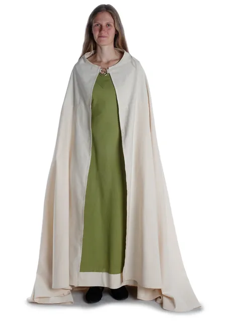 Mittelalter Umhang Lorenza in Beige Frontansicht 2