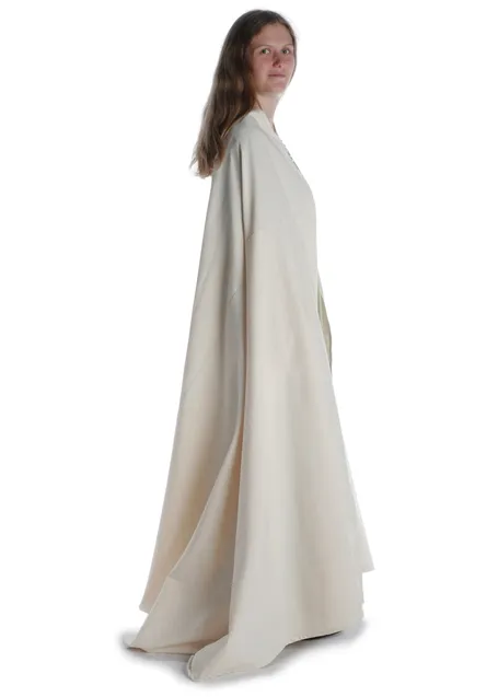 Mittelalter Umhang Lorenza in Beige Seitenansicht