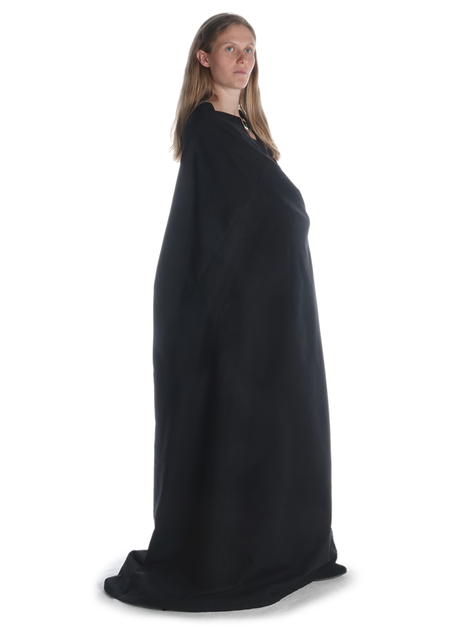 Wikinger Umhang Lara in Schwarz Seitenansicht