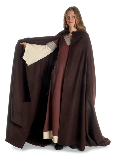 Wikinger Umhang Lara in Braun Frontansicht